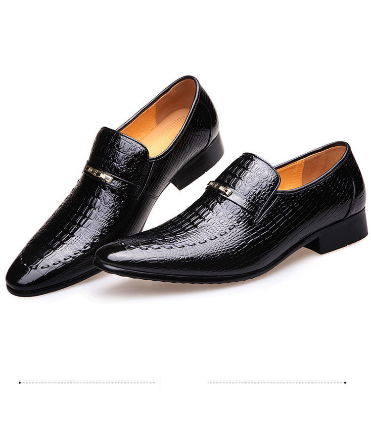 Chaussures habillées mocassins en cuir véritable pour hommes - Style Aligator